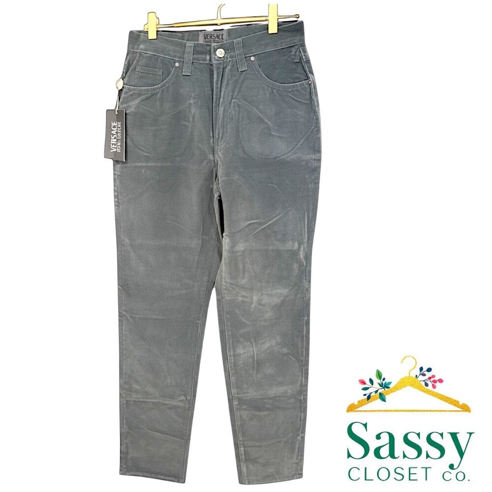 VERSACE Jeans Couture Gray Sueded Moleskin Pants 30 NWT Vintage Ittierre